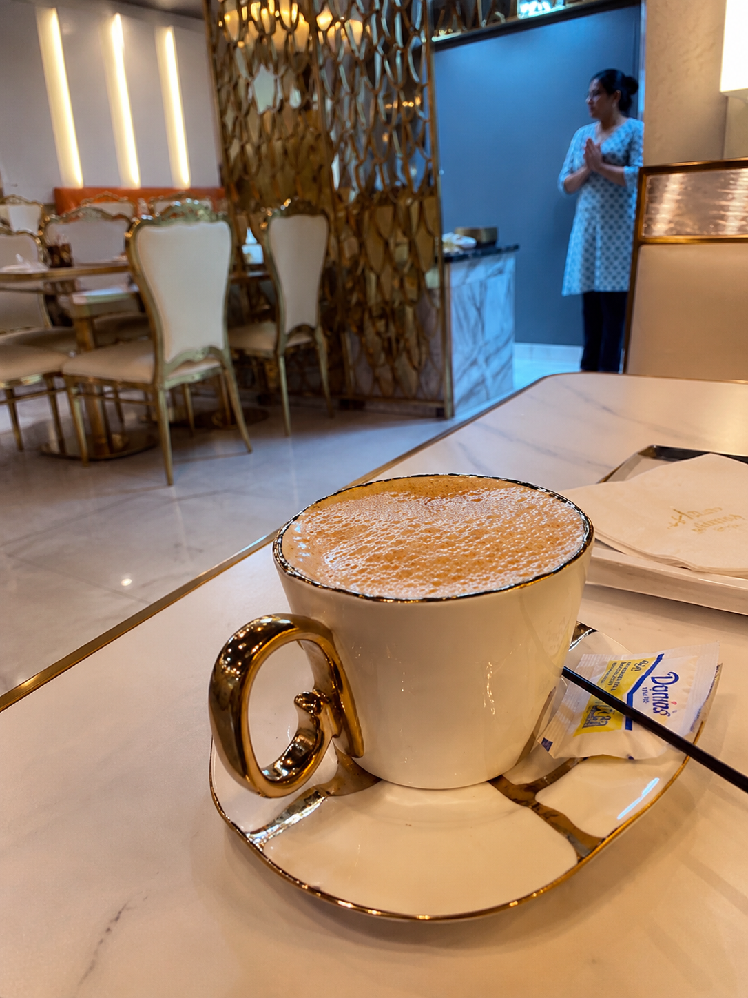 Coffee served in cafe