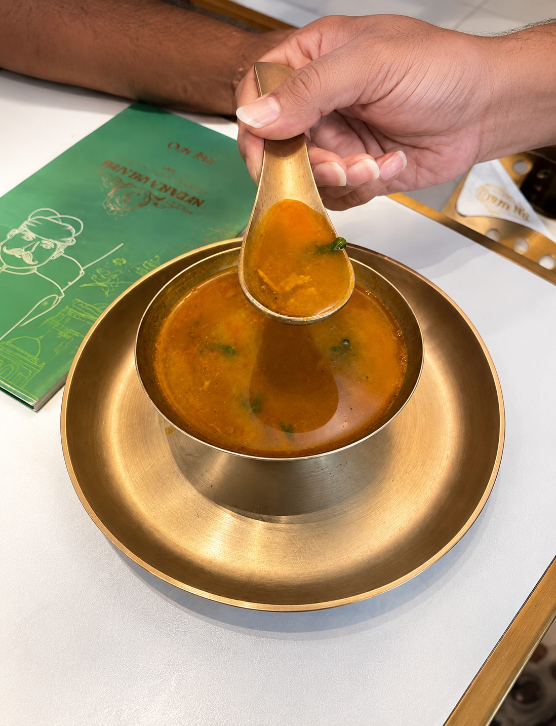 Biryani served in brass handi